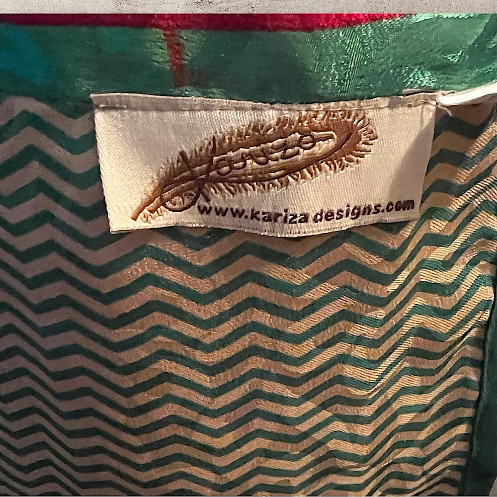 Gypsy silk ren fair Multicolor Women's below knee reversible wrap vintage Skirt - Picture 6 of 6